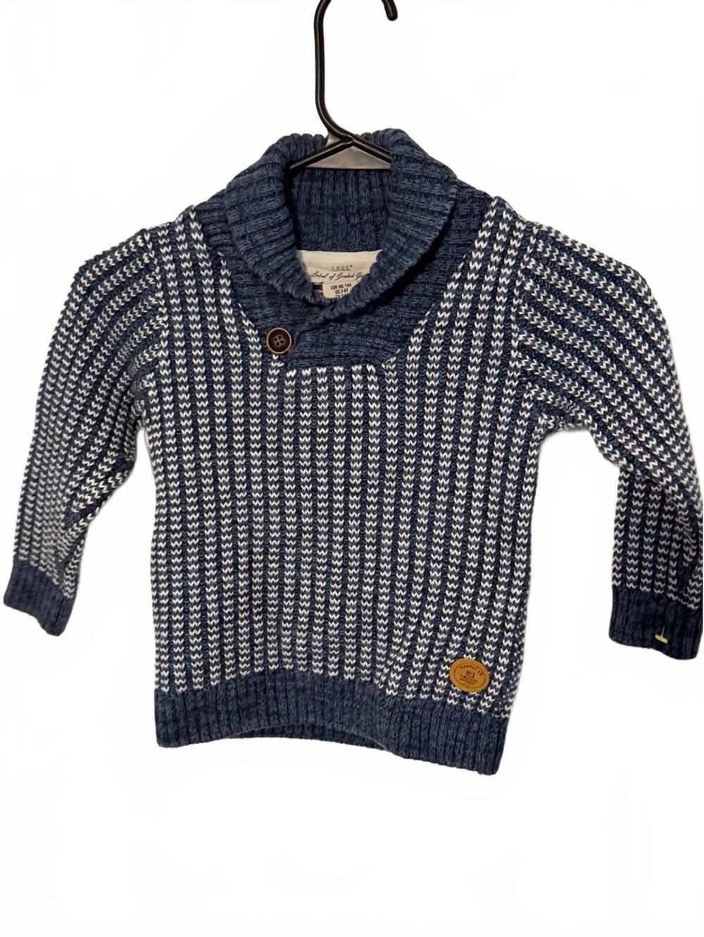 L.O.G.G. Boys Navy Blue and White Cotton Sweater Size 4T